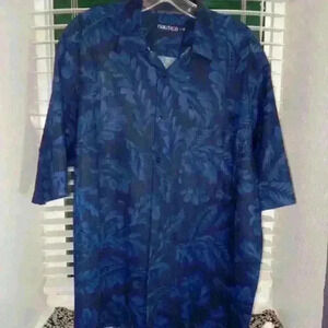 Men's Short Sleeve Tropical Island Resortware Linen Cotton Blend by Nautica Sz L